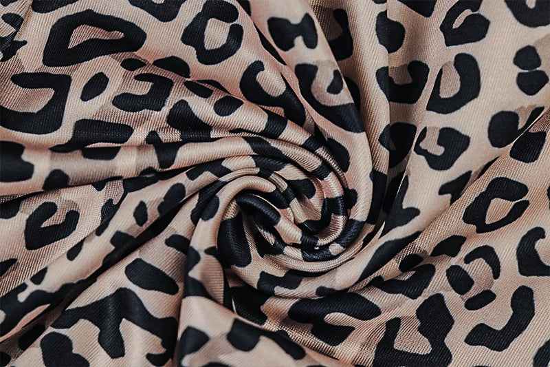 Leopard Print Jumpsuit Hollow Sheath
