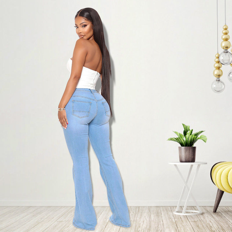 Embroidered Washed Sexy Jeans