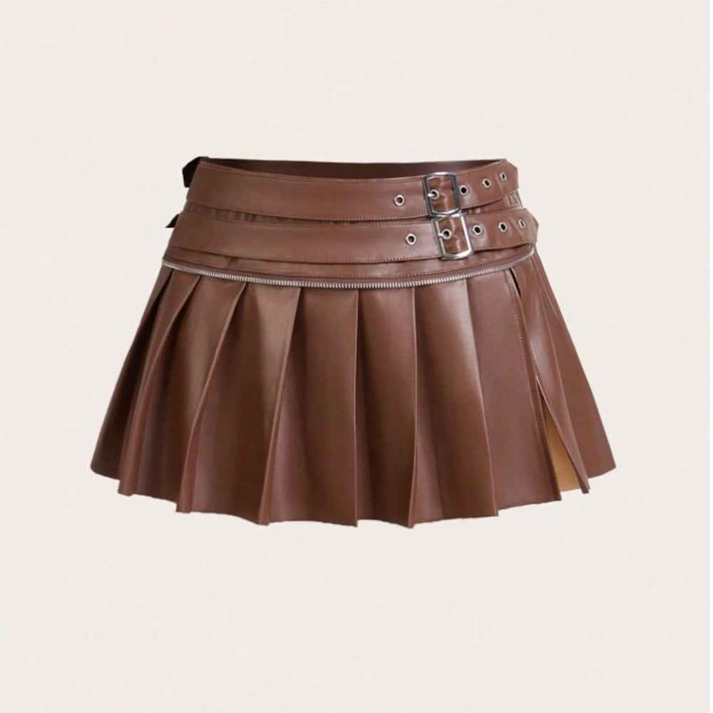 Sexy Pleated Skirt Pleated Split Skirt