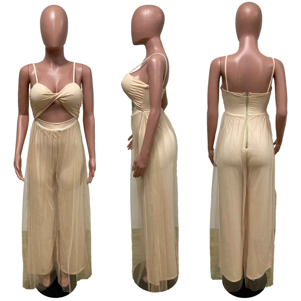 Crop Top Spaghetti Strap Sexy Jumpsuit Women