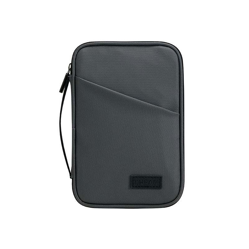 Large capacity passport bag, multi-function document storage bag, PU waterproof travel storage bag, anti-theft tote certificate bag.