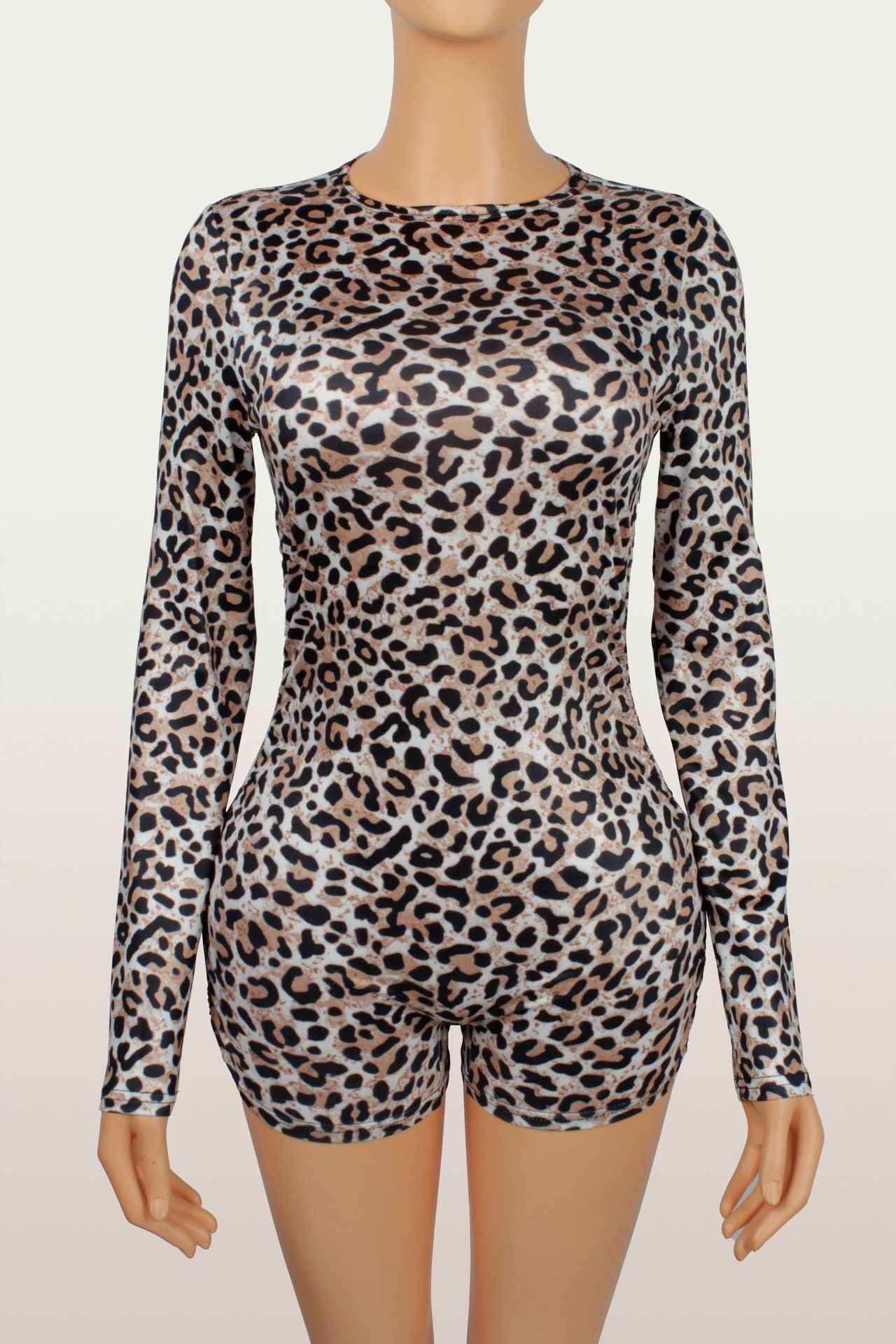 Slim Stretch Sexy Leopard Print Romper