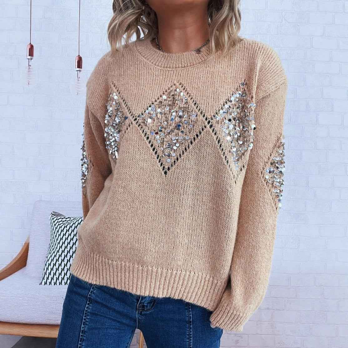 Cutout Knitted Pullover Sweater