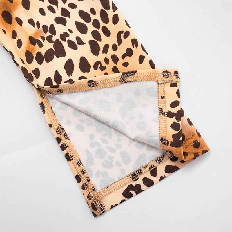 Leopard Print Slim Fit Button up Blouse