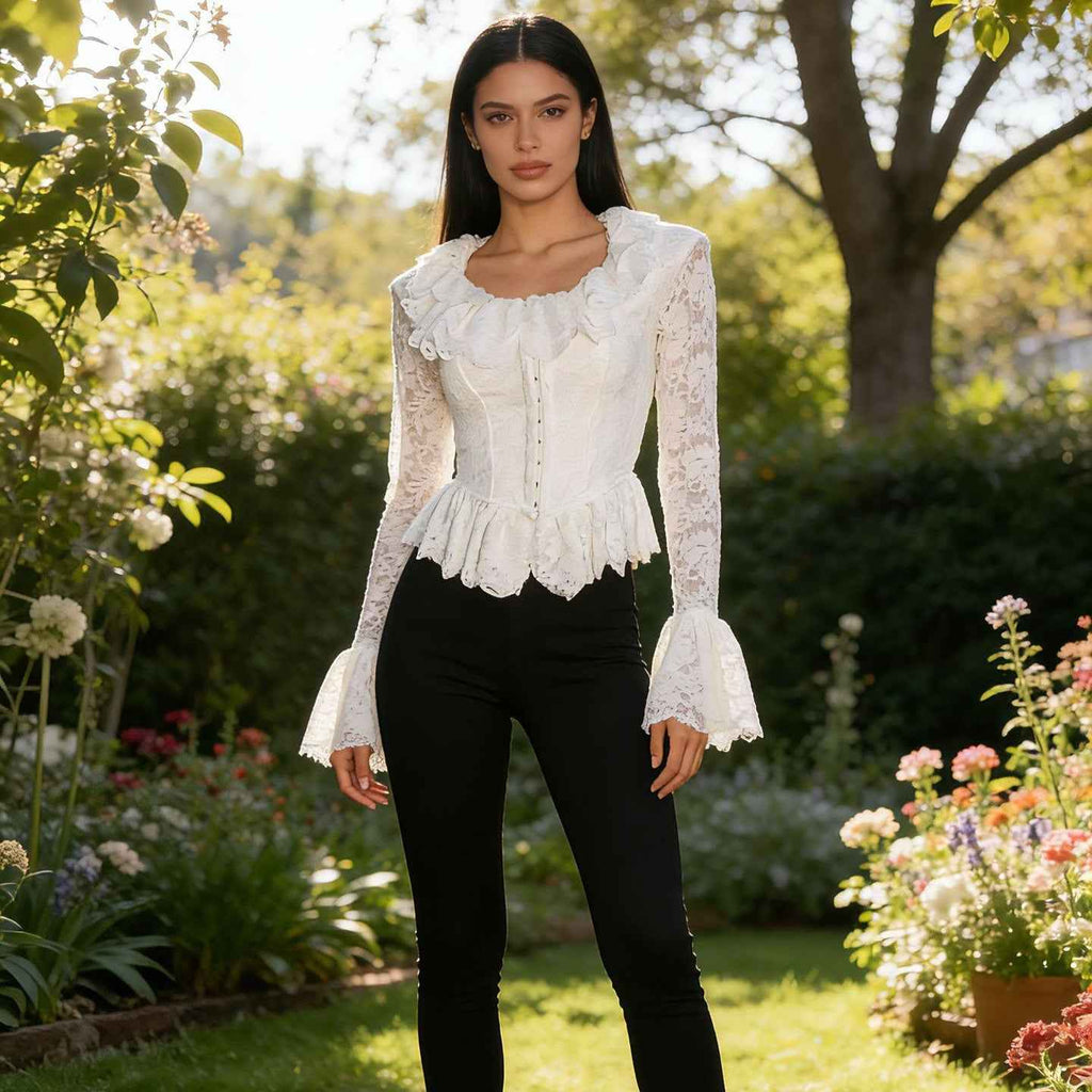 Petal Sleeve Lace Blouse