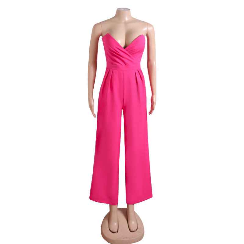 Luxury Business Elegant Business Tube Top Jumpsuit Two Piece Set