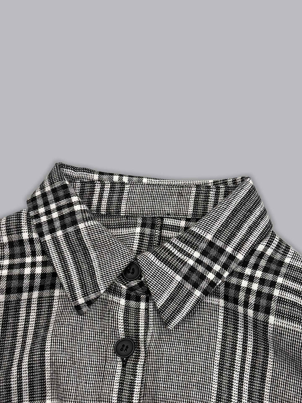 Collared Button Retro Plaid High Waist w Pocket Jumpsuit for Women