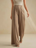 Solid Color Slim Fit Workwear Jeans for Women