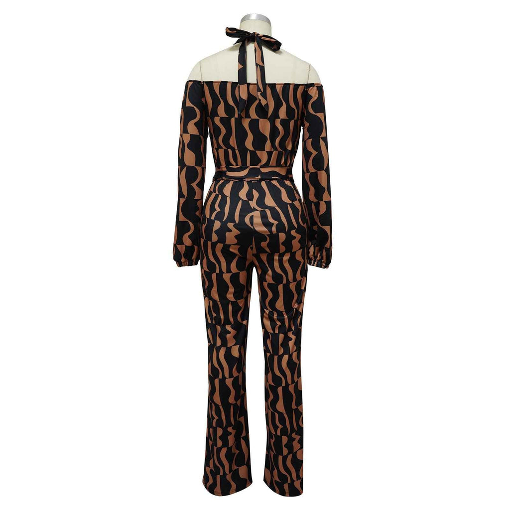 Long Sleeve Halter Jumpsuit