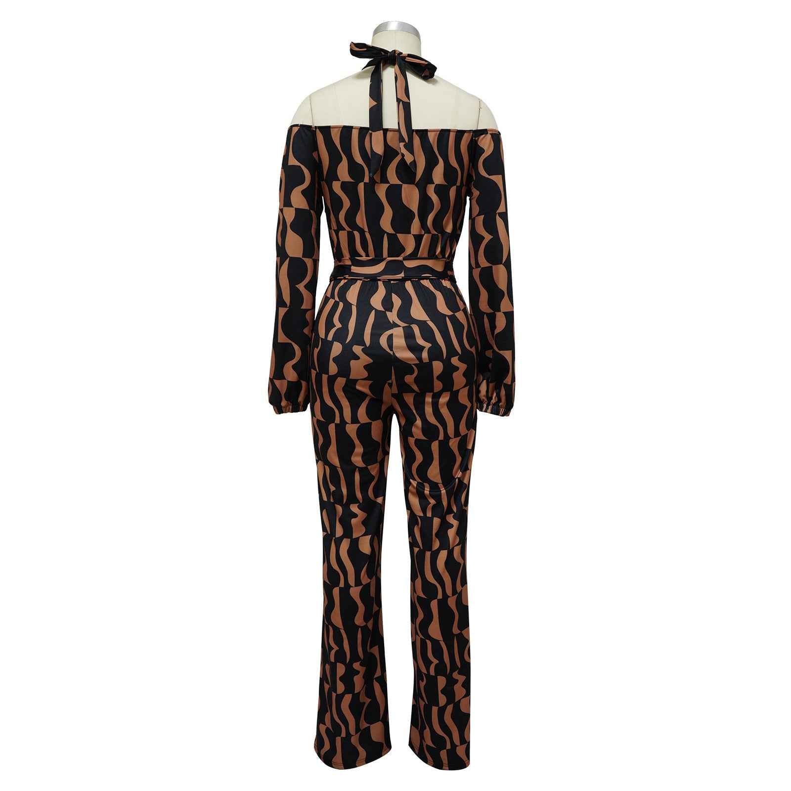Long Sleeve Halter Jumpsuit