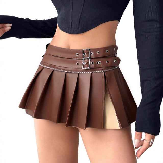 Sexy Pleated Skirt Pleated Split Skirt