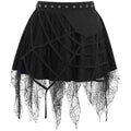 Punk Spider Web Tassel Mini Gothic Skirt
