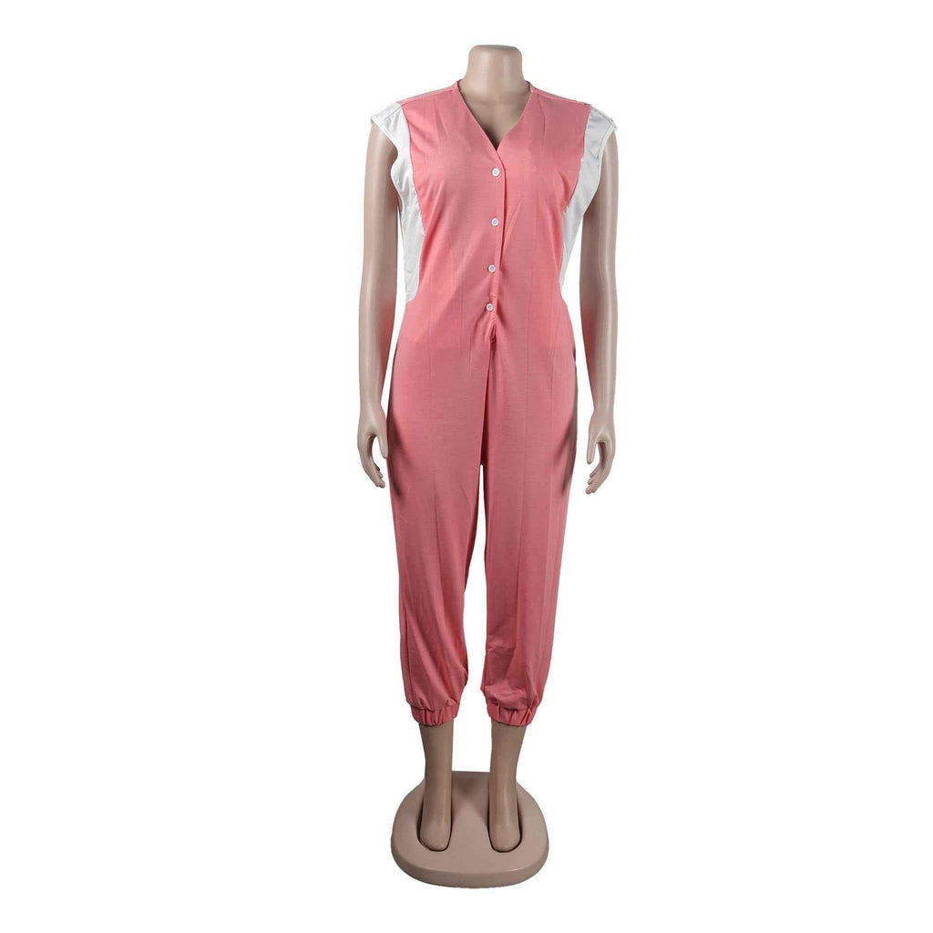 Sexy Slim Fit Solid Color Jumpsuit