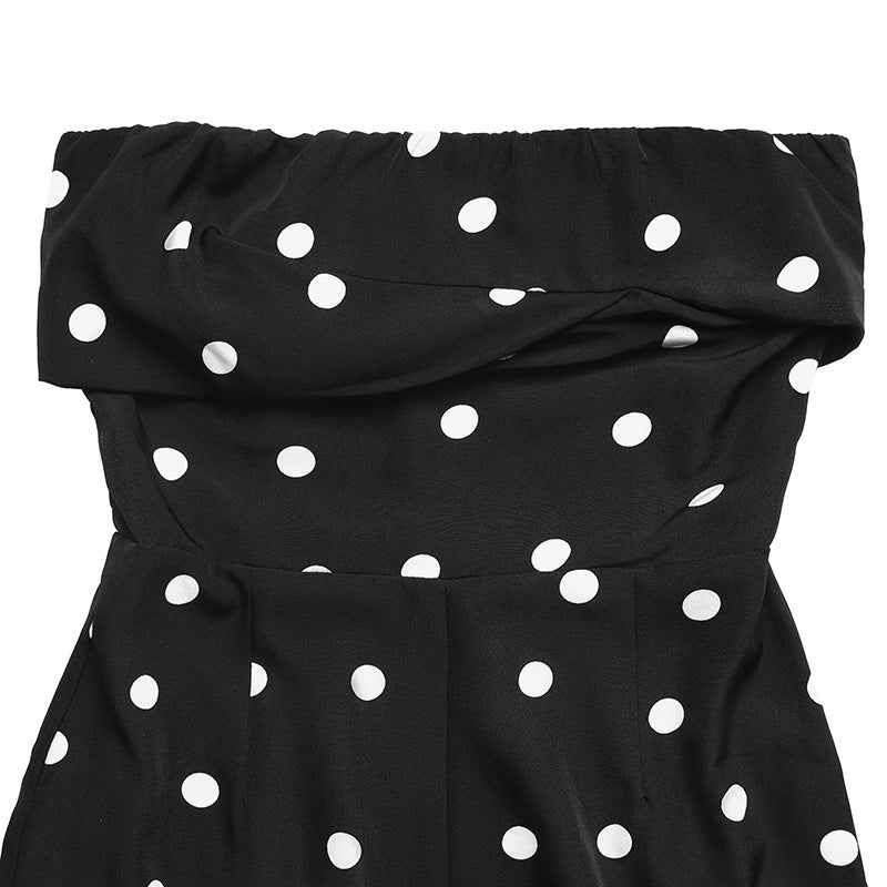 Sleeveless Tube Top Polka Dot Jumpsuit