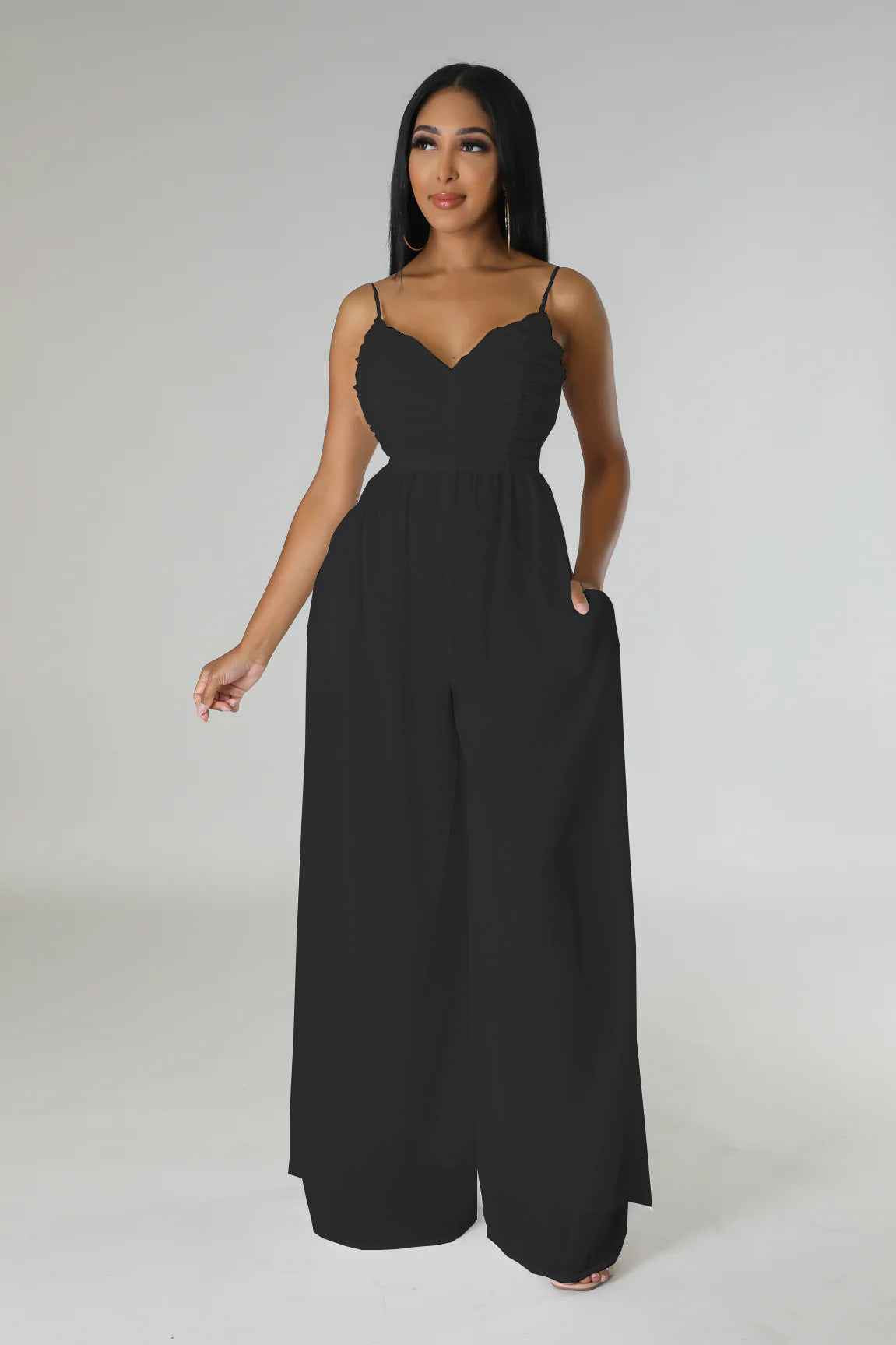 Summer Sling Backless Sexy Solid Color Women Jumpsuit Casual