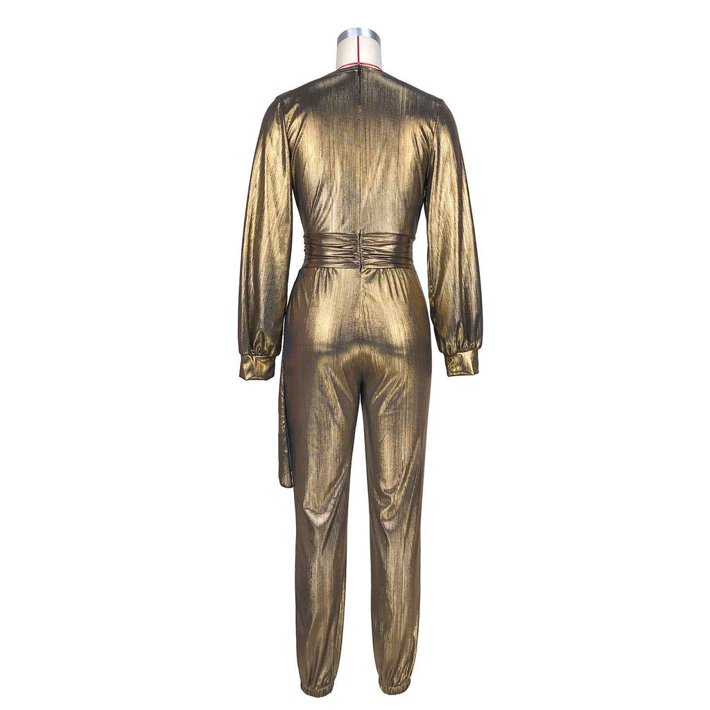 Sunken Stripe Pleated Jumpsuit