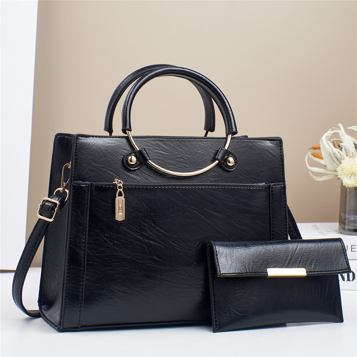 Women's 2-Piece Handbag Set - Large Designer Bag Set for Women