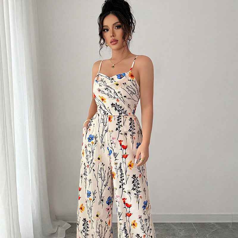 Sexy Floral Slim Fit Jumpsuit