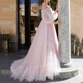 Tube Top Dress Mesh Wedding Evening Dress