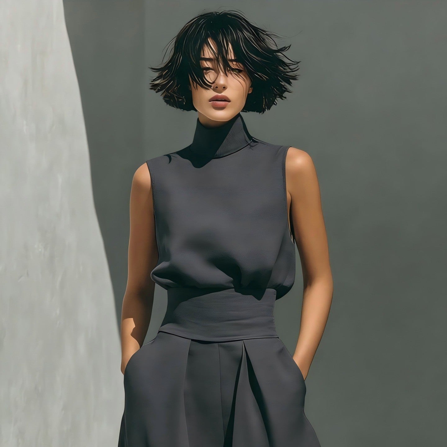 Elegant Women Simple Cotton Linen Jumpsuit