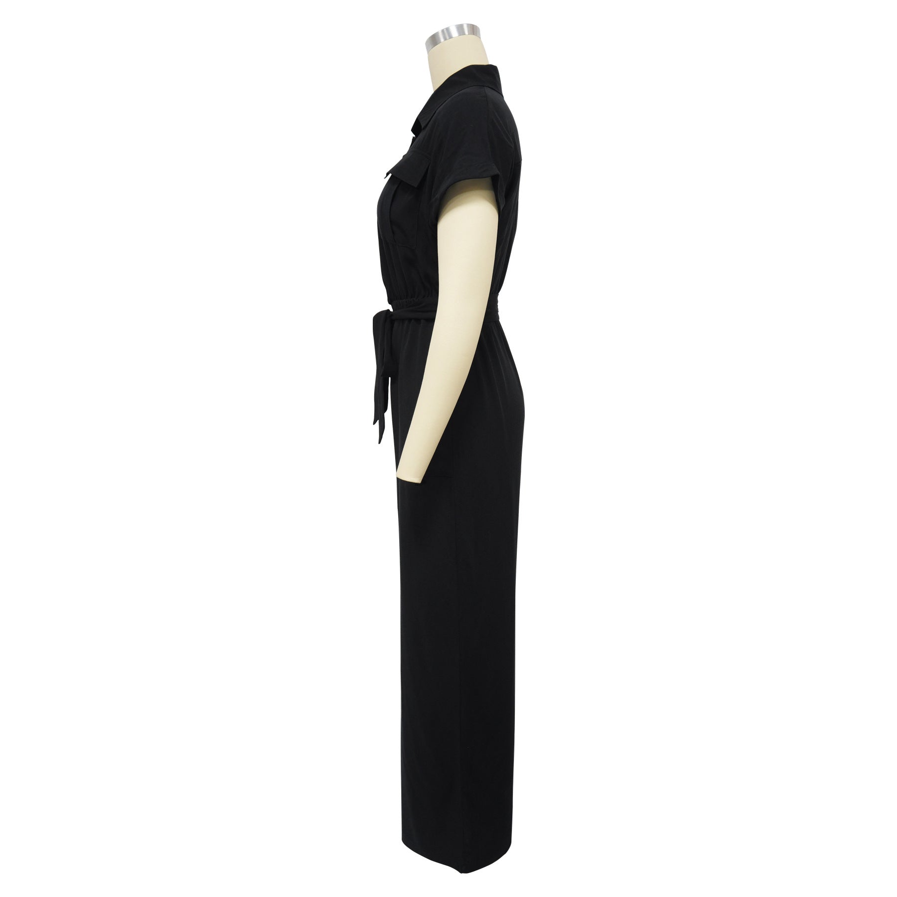 Solid Color Jumpsuit with Pockets