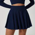 Ice High Waist Yoga Skirts Exercise Skort Tennis Skirt Exercise Workout Quick Drying Sun Protection Skirt
