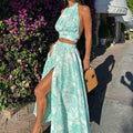 Women's Vacation Printed Tube Top Skirt Set Two Piece Set