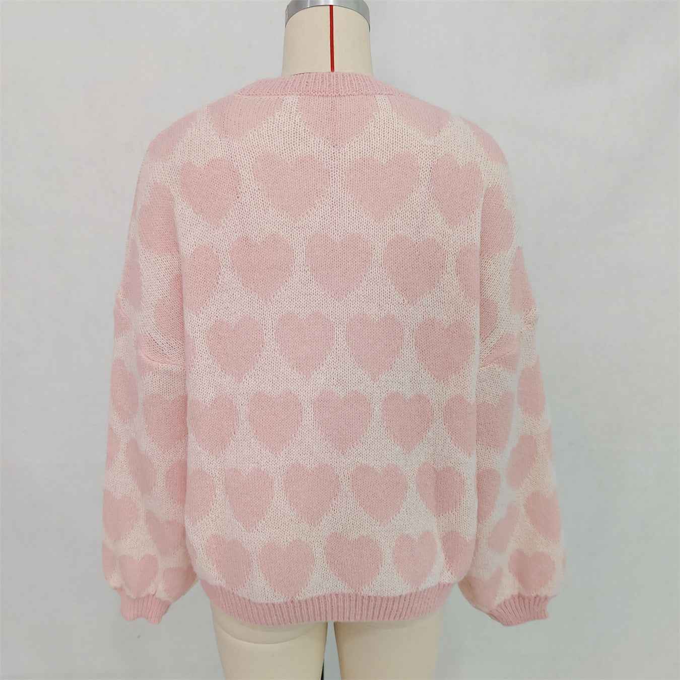 Valentine's Day Sweater Cute Love Jacquard Color Contrast