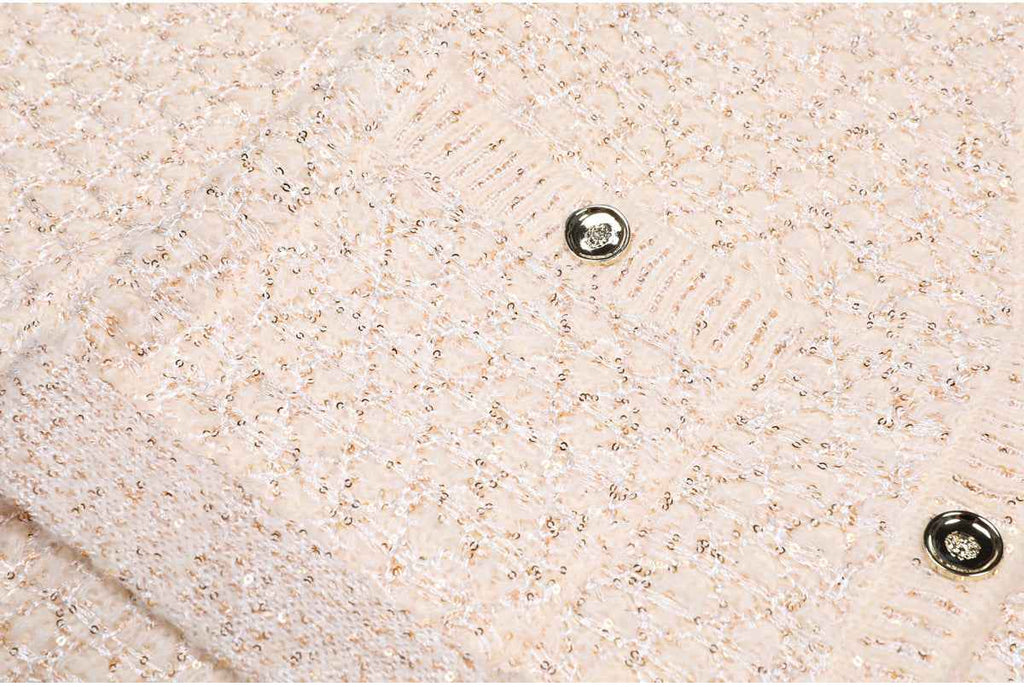 High Quality Sequined Knit Long Sleeve Cardigan Sweater