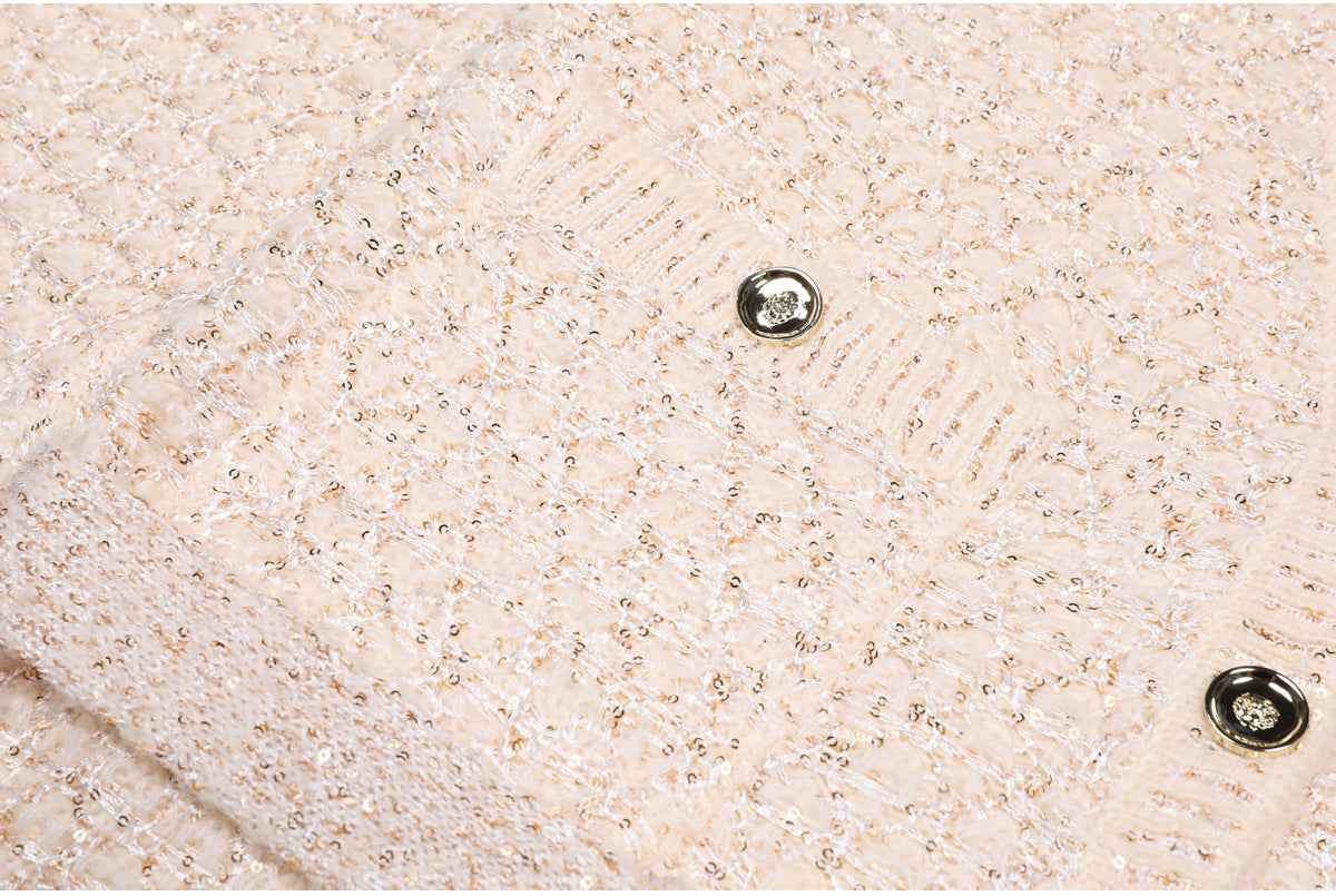 High Quality Sequined Knit Long Sleeve Cardigan Sweater