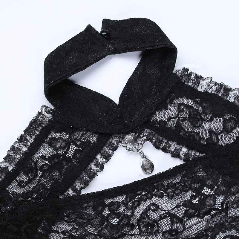 Gothic Classic Lace Flare Sleeve Blouse Y2K Rave