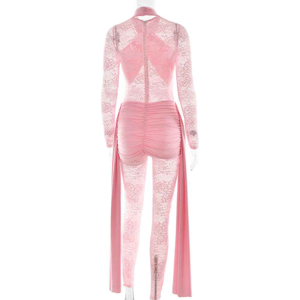 Jumpsuit Sexy Lace Strap Stitching