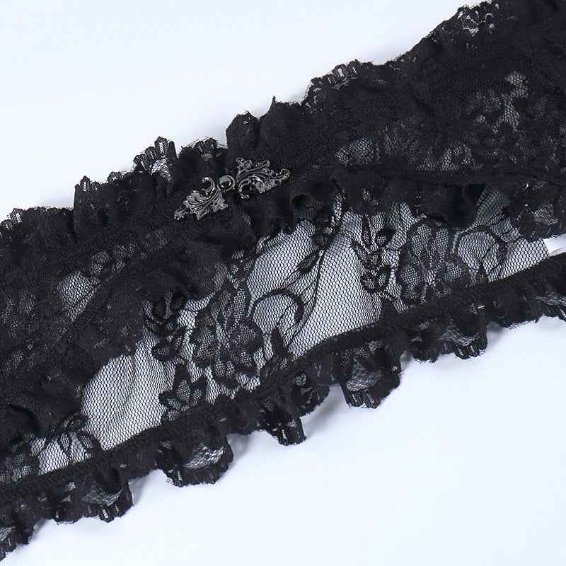Gothic Classic Lace Flare Sleeve Blouse Y2K Rave
