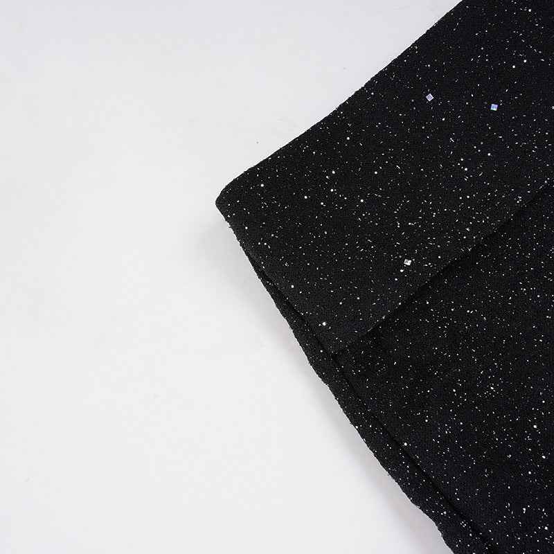 Gothic Thin Glittering Knitted Bottoms for Women