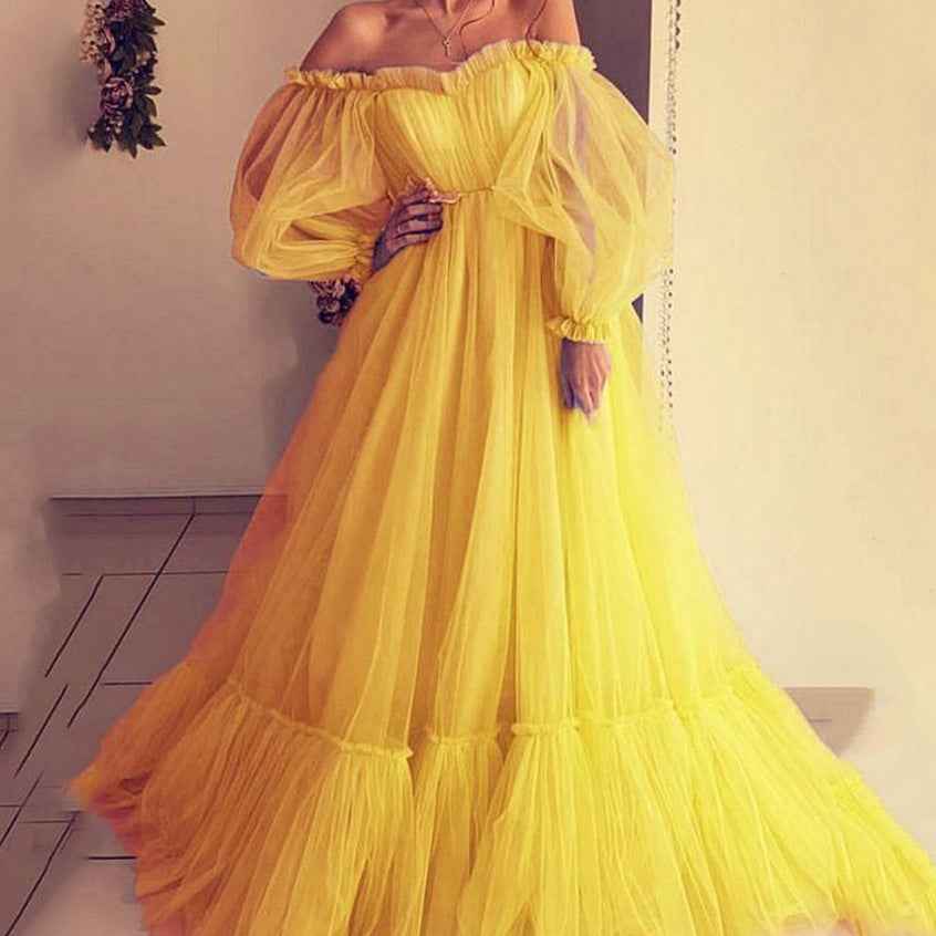 Tube Top Dress Mesh Wedding Evening Dress