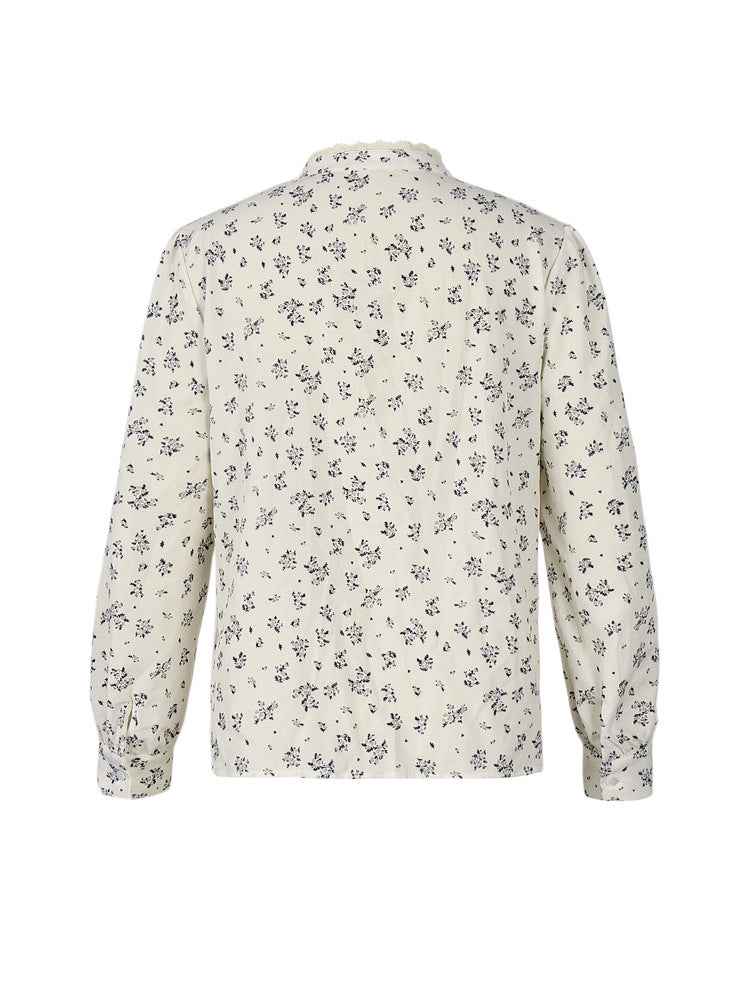 Lace Stitching Casual Blouse