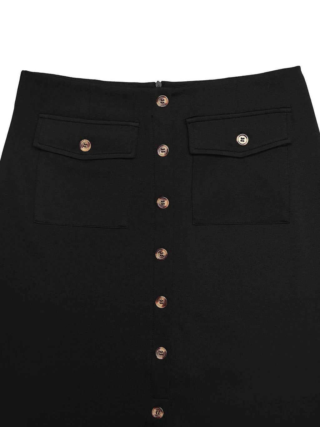Elegant Vintage Button Slit Skirt
