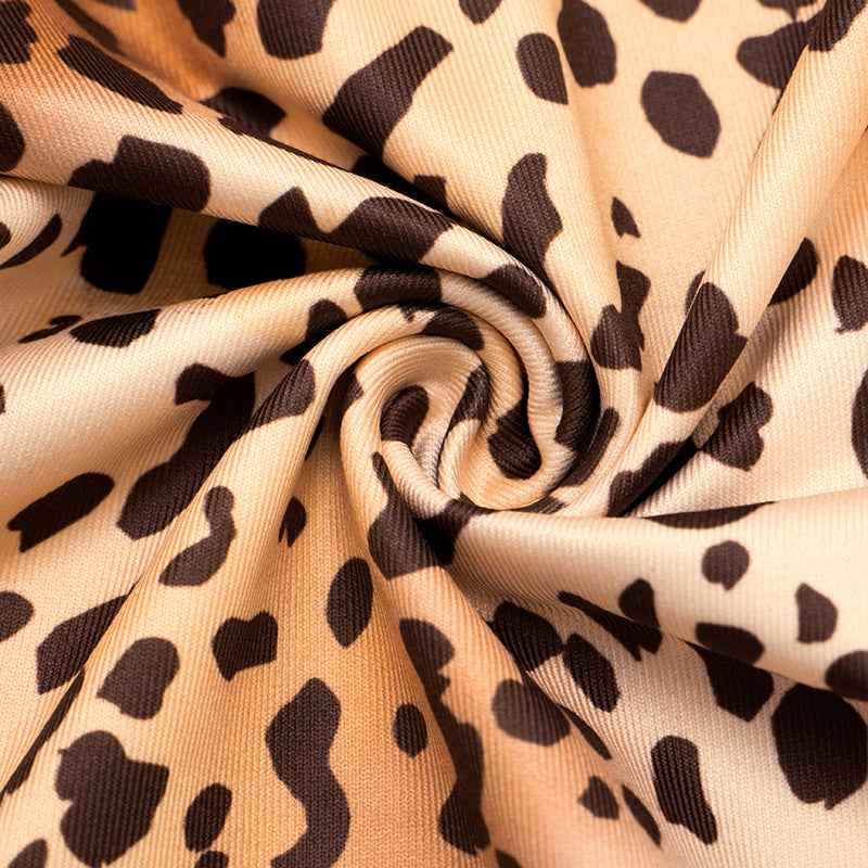 Leopard Print Slim Fit Button up Blouse