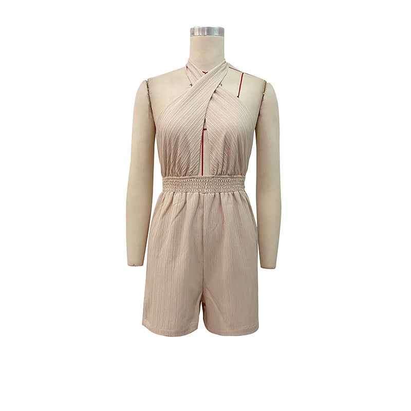 Summer Women's Solid Color Romper