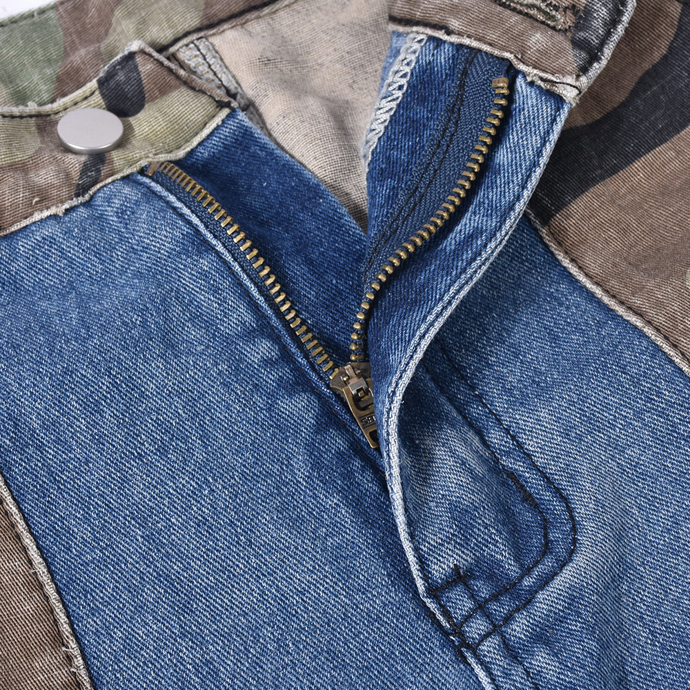 Trendy Denim Camouflage Jeans (Small Only)