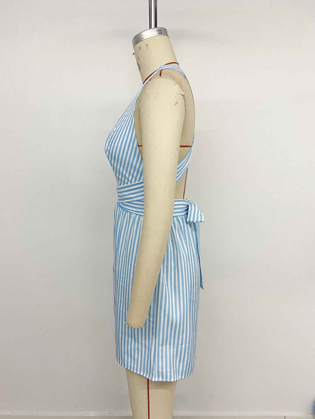 Jumpsuit Striped Cross Backless