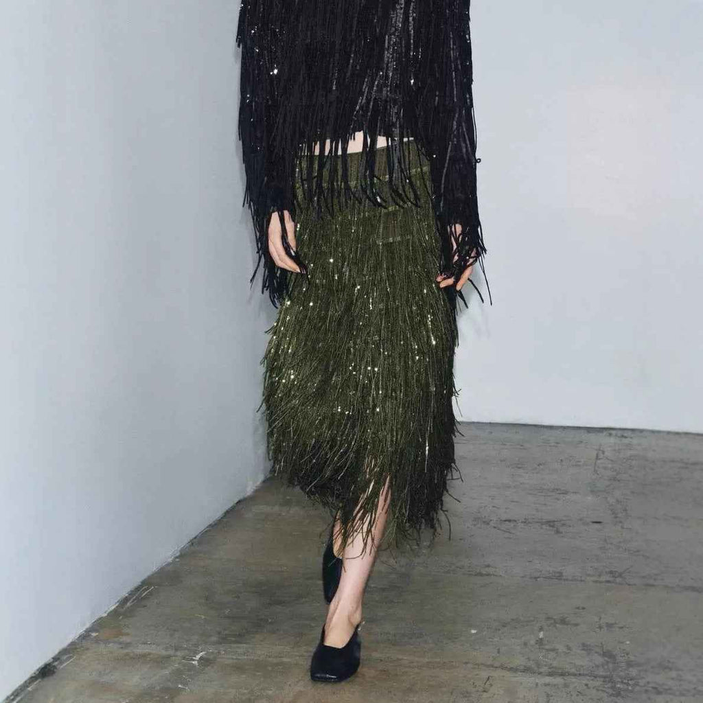 Sequin Tassels Party Skirt