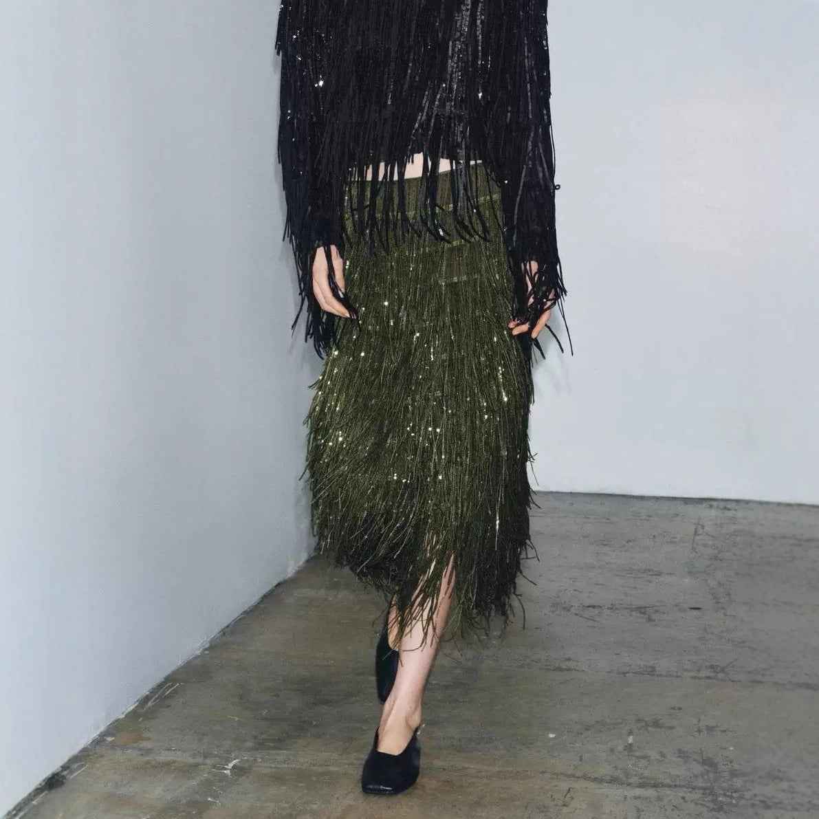 Sequin Tassels Party Skirt