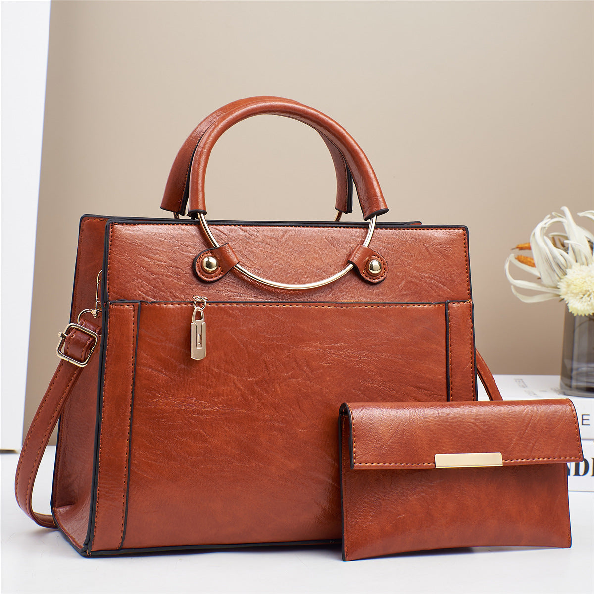 Women's 2-Piece Handbag Set - Large Designer Bag Set for Women