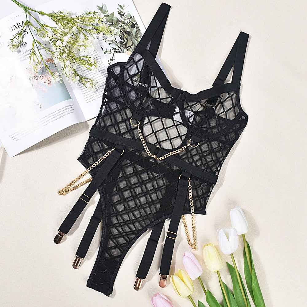 Lingerie See through Backless Bodysuit