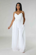 Summer Sling Backless Sexy Solid Color Women Jumpsuit Casual