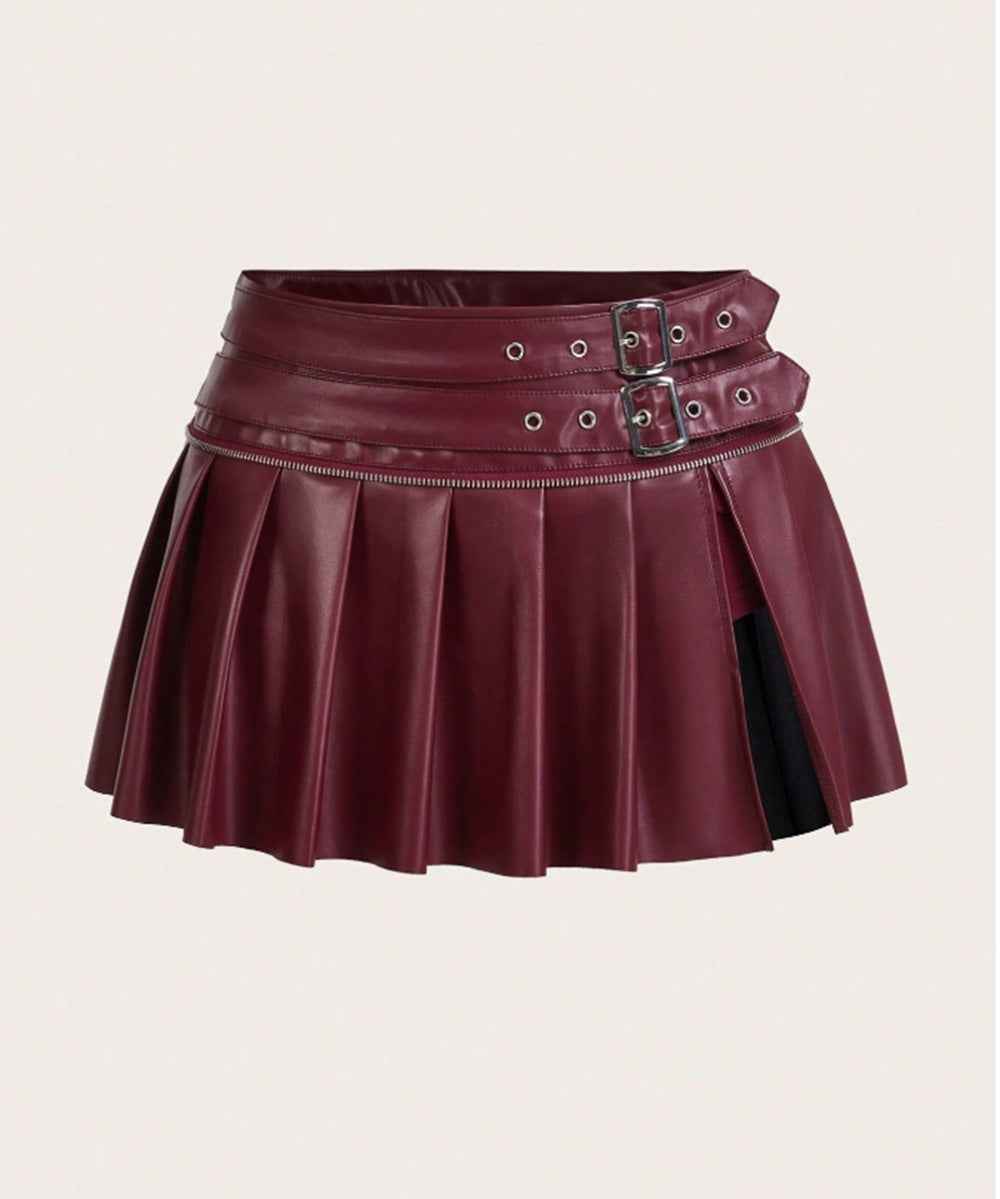Sexy Pleated Skirt Pleated Split Skirt