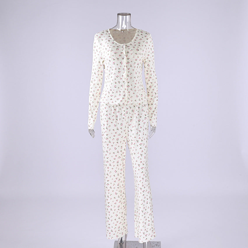 Elegant Cardigan Three Piece Pajamas Set Sleepwear for Women