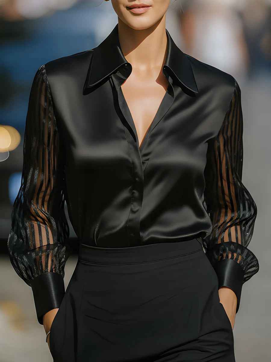 Elegant Polo Collar Blouse