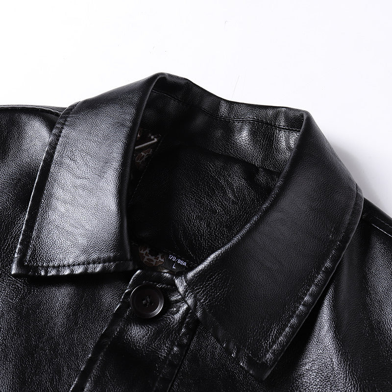 Men's Plus Size Leather Coat